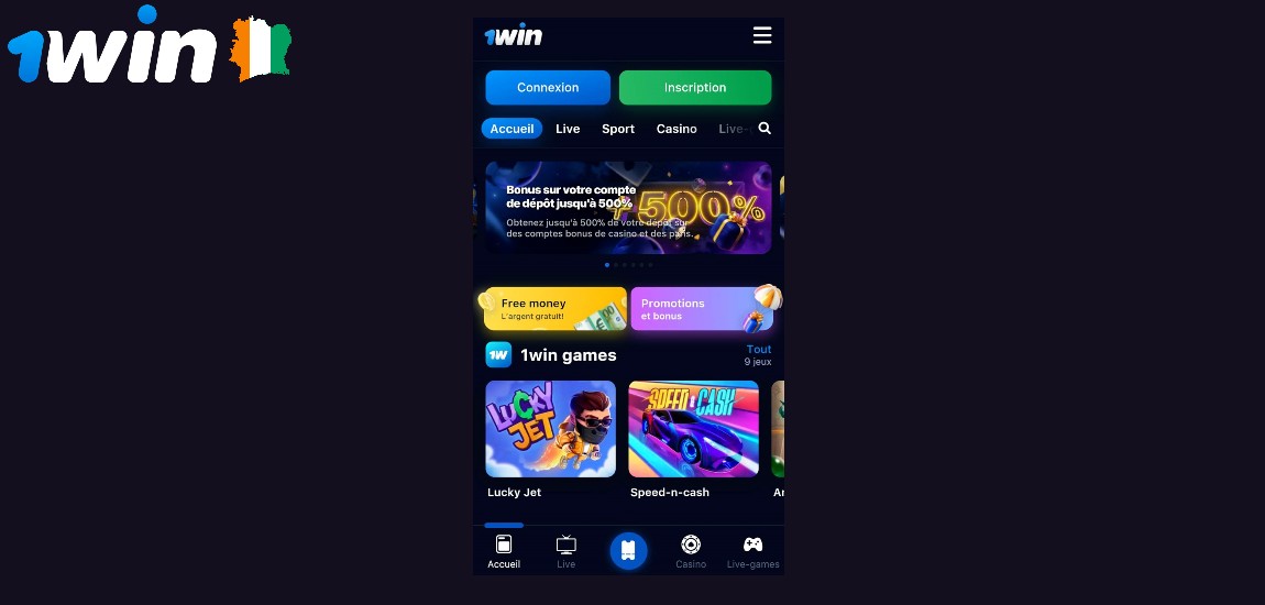 Caractéristiques principales de l'application mobile 1Win
