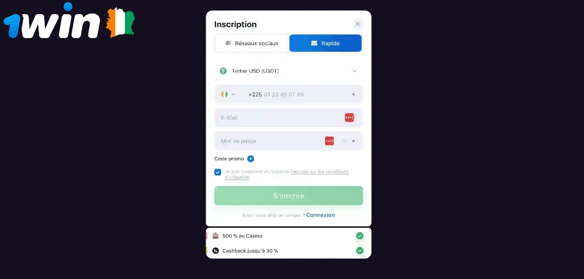 Comment créer un compte et commencer à parier avec l'App 1Win